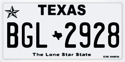 TX license plate BGL2928