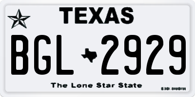 TX license plate BGL2929