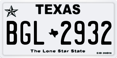 TX license plate BGL2932