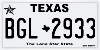 TX license plate BGL2933