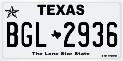 TX license plate BGL2936