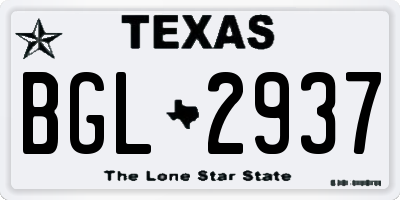 TX license plate BGL2937