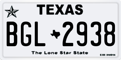 TX license plate BGL2938