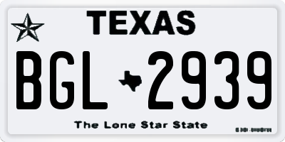 TX license plate BGL2939