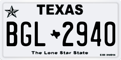 TX license plate BGL2940