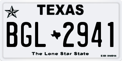 TX license plate BGL2941