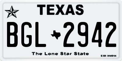 TX license plate BGL2942
