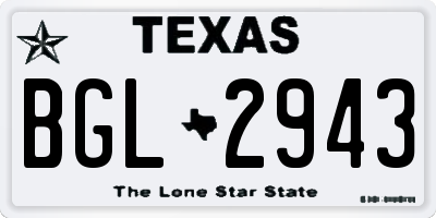 TX license plate BGL2943