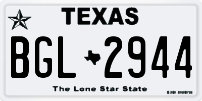 TX license plate BGL2944