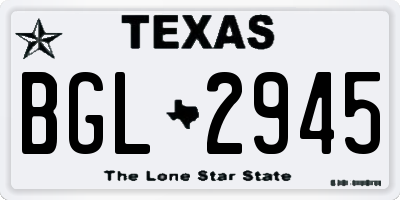 TX license plate BGL2945