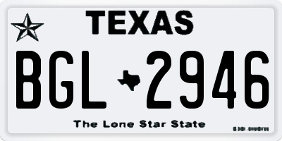 TX license plate BGL2946