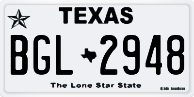 TX license plate BGL2948