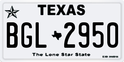 TX license plate BGL2950