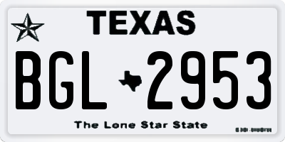 TX license plate BGL2953