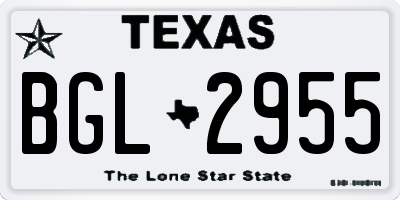 TX license plate BGL2955