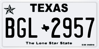 TX license plate BGL2957