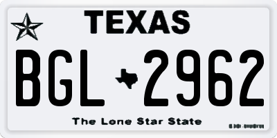 TX license plate BGL2962