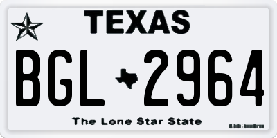 TX license plate BGL2964