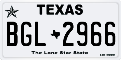 TX license plate BGL2966