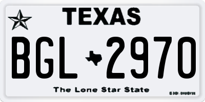 TX license plate BGL2970
