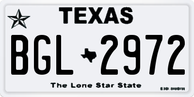 TX license plate BGL2972
