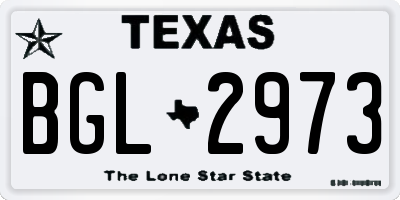 TX license plate BGL2973