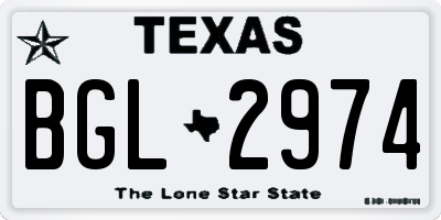 TX license plate BGL2974