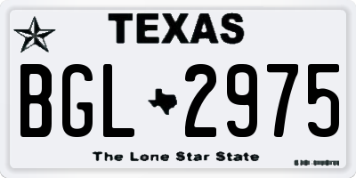 TX license plate BGL2975