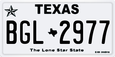 TX license plate BGL2977