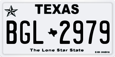 TX license plate BGL2979