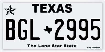 TX license plate BGL2995