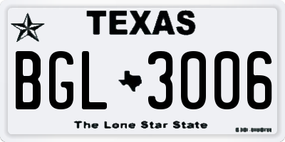 TX license plate BGL3006