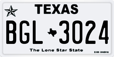 TX license plate BGL3024