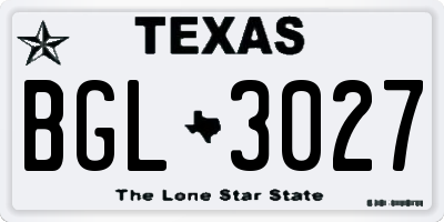 TX license plate BGL3027