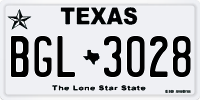 TX license plate BGL3028