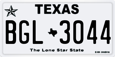 TX license plate BGL3044