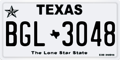 TX license plate BGL3048