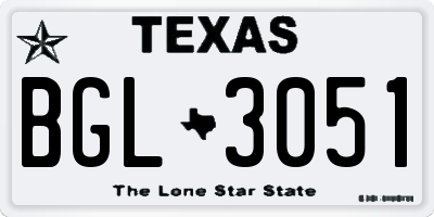 TX license plate BGL3051