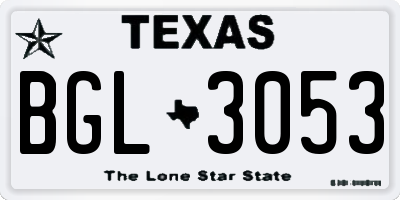 TX license plate BGL3053