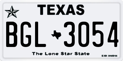 TX license plate BGL3054