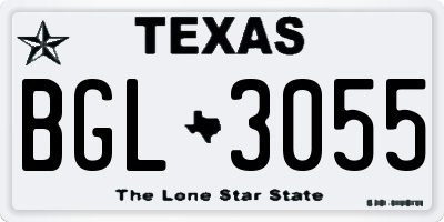 TX license plate BGL3055