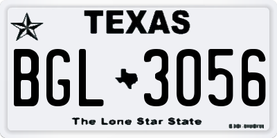 TX license plate BGL3056