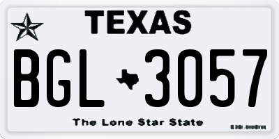 TX license plate BGL3057