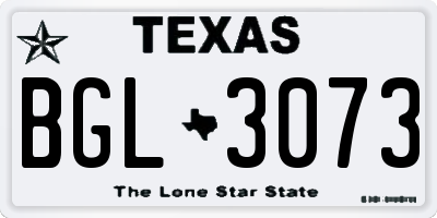 TX license plate BGL3073