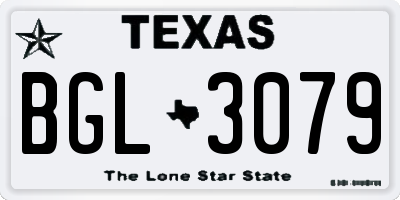 TX license plate BGL3079