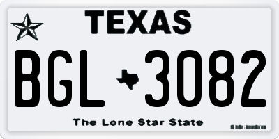 TX license plate BGL3082