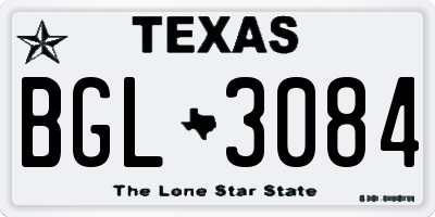TX license plate BGL3084