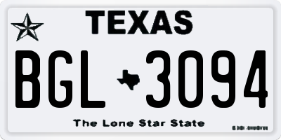 TX license plate BGL3094