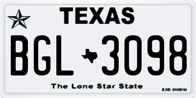 TX license plate BGL3098