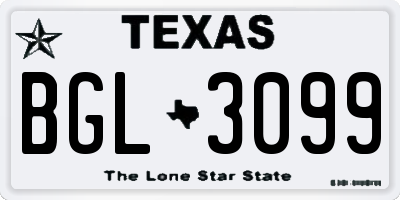 TX license plate BGL3099